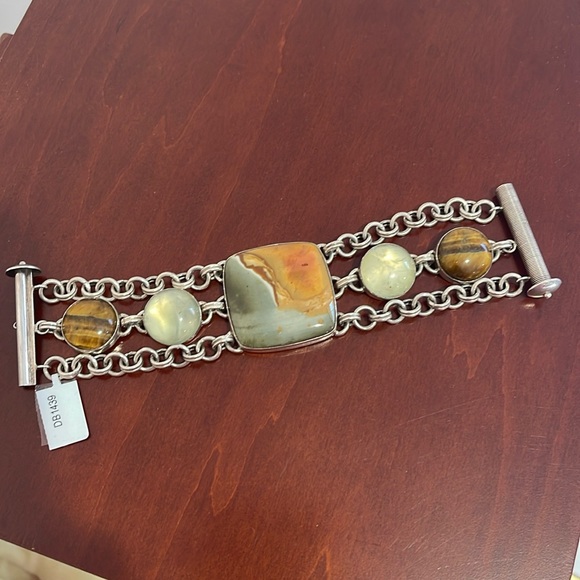 Echo of the Dreamer Sterling and Stone Bracelet - Picture 1 of 11